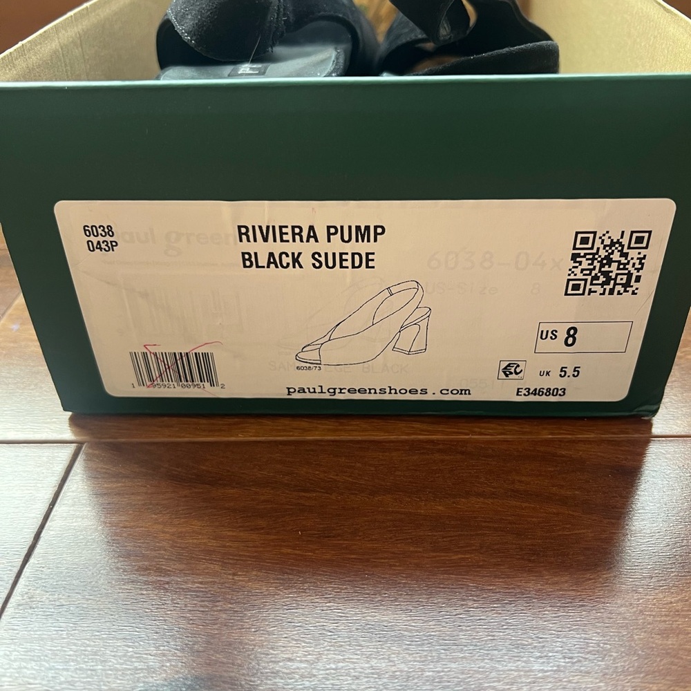 Paul Green Black Suede Riviera Pump - Picture 5 of 5